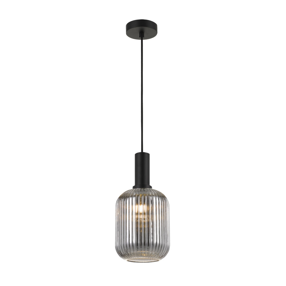 Buy Mini Pendants Australia Bonura 1 Light Pendant 140mm Black & Smoke - BONURA PE14-BKSM