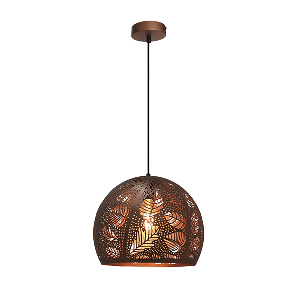 Buy Pendant Lights Australia Botanica 1 Light Coffee Embossed Dome Shape Pendant - BOTANICA03