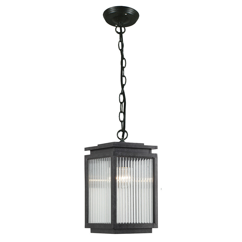 Boulevard Outdoor Pendant Light Chain Antique Black Aluminium - 1000824