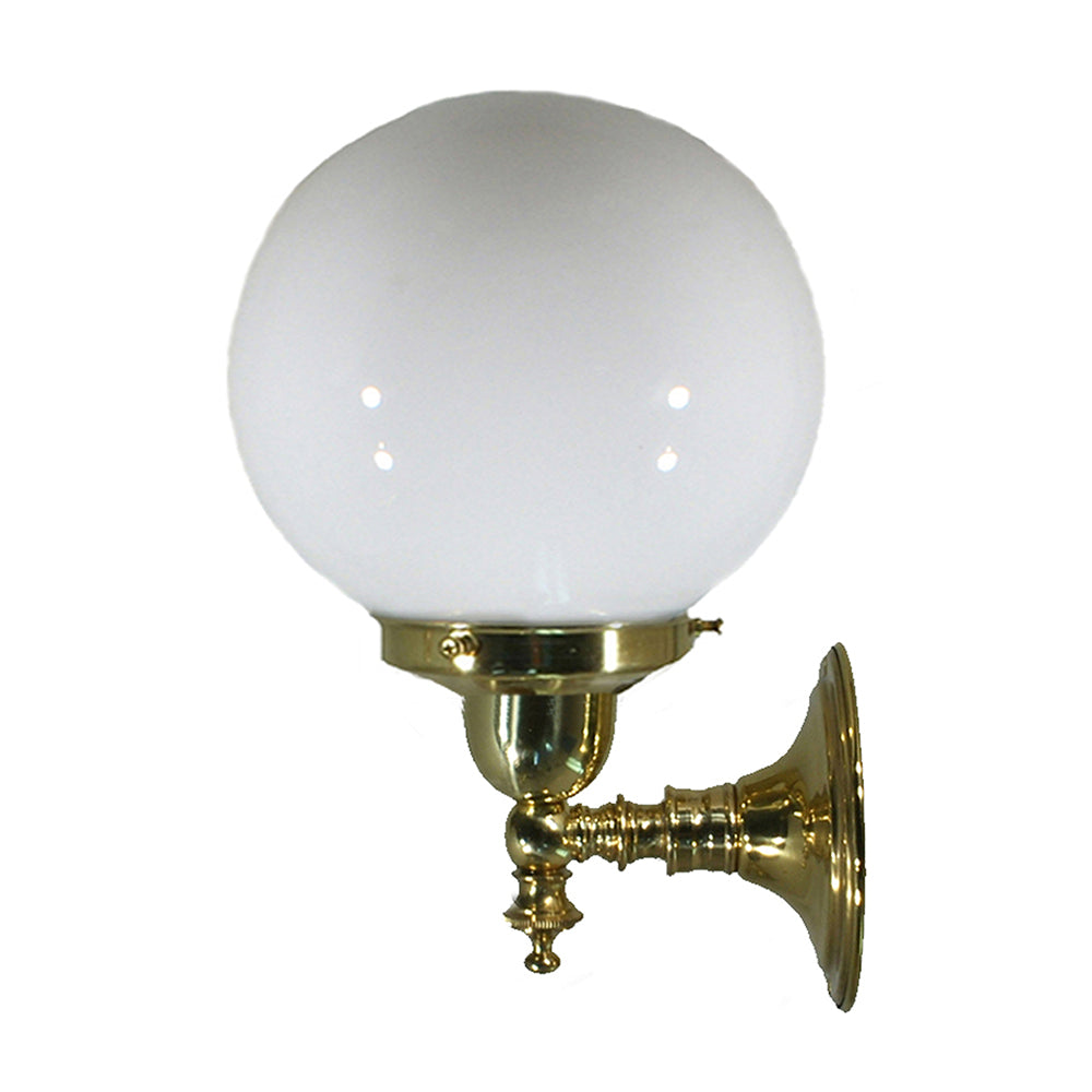 Buy Wall Sconce Australia Koscina Wall Light Brass Aluminium With 6" Sphere Opal Gloss Glass - 3000351