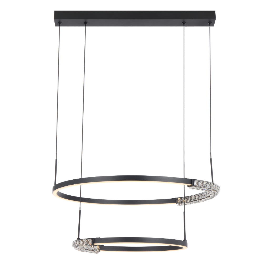 Brera LED 2 Tier Pendent Light 40W Tri Colour Black - BRERA PE2T-BK