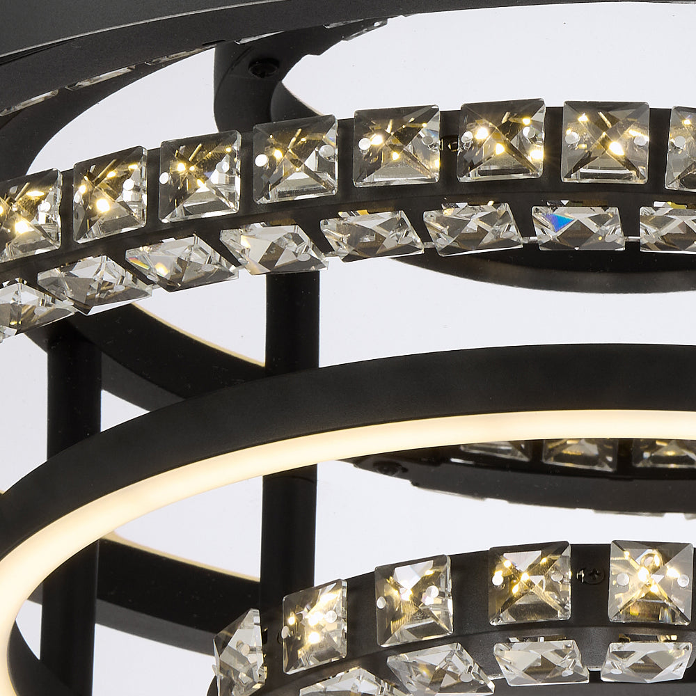 Brera LED Flush Mount Light 40W Tri Colour Black - BRERA CTC54-BK