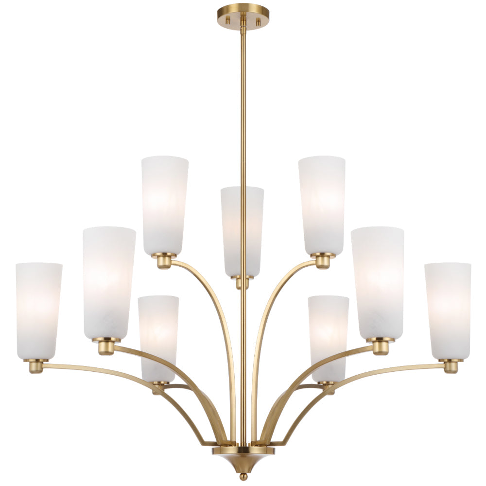 Brevan 9 Light Pendant Light Antique Gold & Alabastro - BREVAN PE9-AGMB