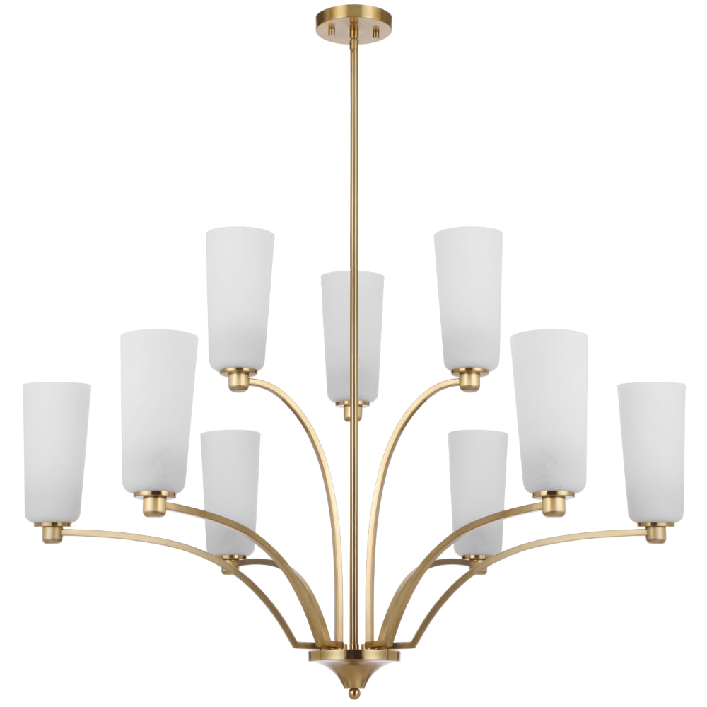 Brevan 9 Light Pendant Light Antique Gold & Alabastro - BREVAN PE9-AGMB