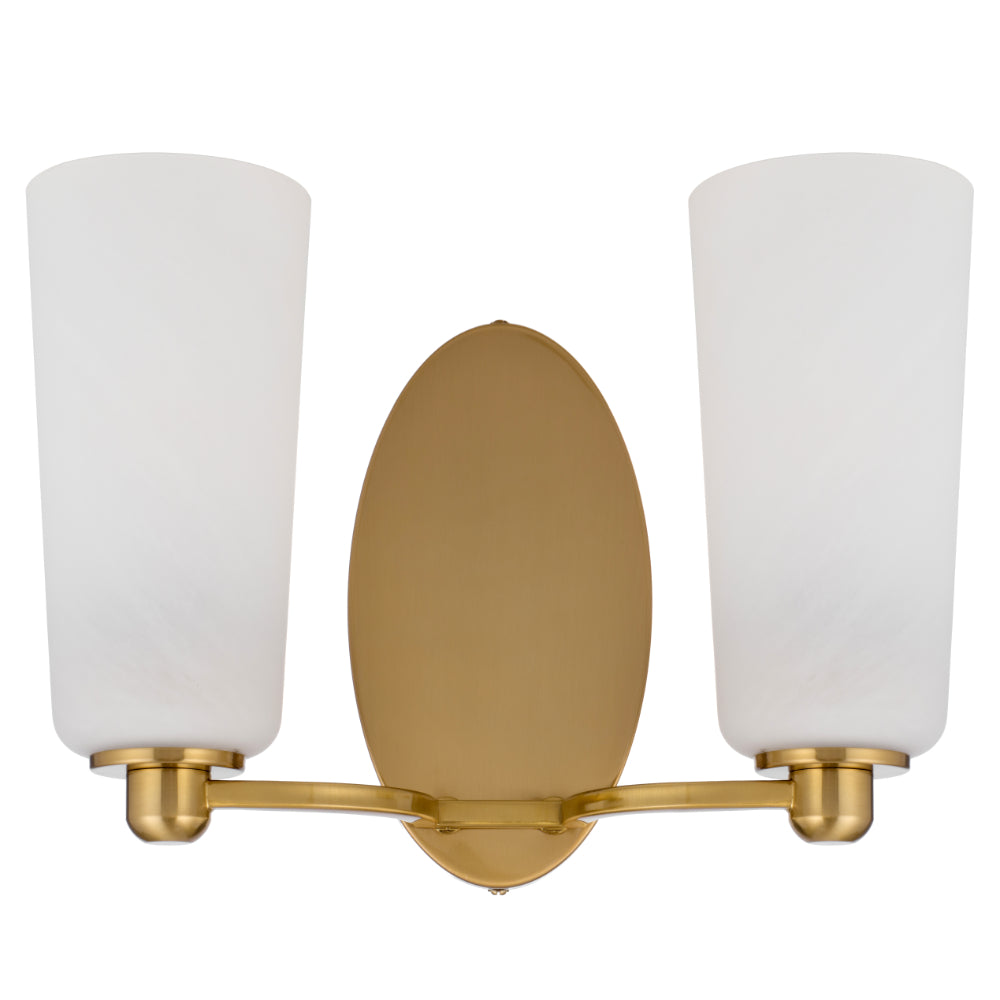 Brevan 2 Light Wall Light Antique Gold & Alabastro - BREVAN WB2-AGMB