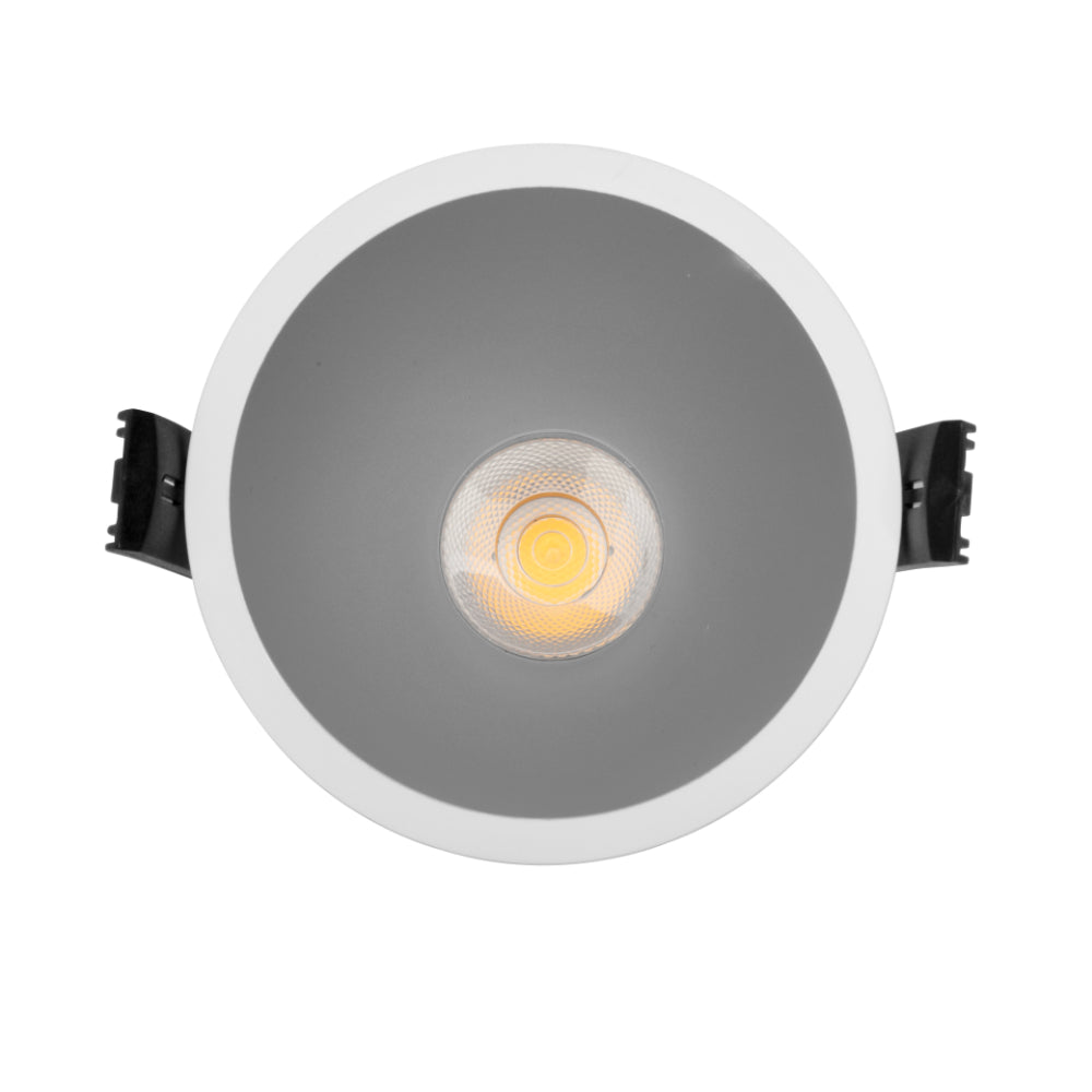 Brex 93mm Recessed LED Downlight 10W 3000K White & Silver - BREX DL93-WHSL93