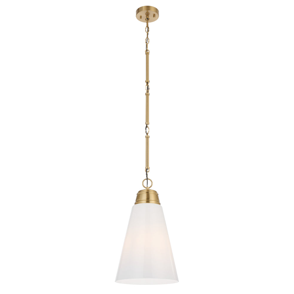 Brine 288mm Pendant Light Antique Gold & Opal - BRINE PE28-AG