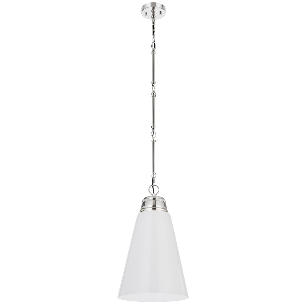 Brine 288mm Pendant Light Polished Nickel & Opal - BRINE PE28-NK