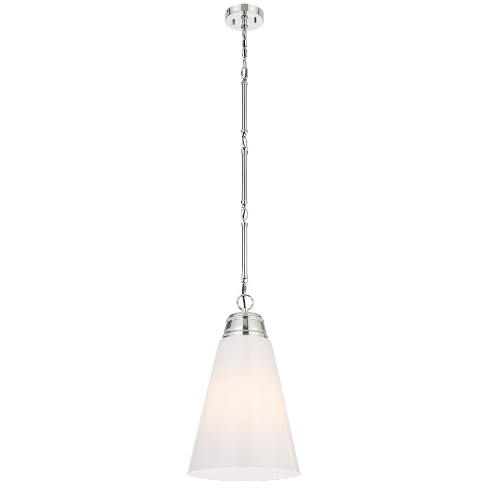 Brine 288mm Pendant Light Polished Nickel & Opal - BRINE PE28-NK
