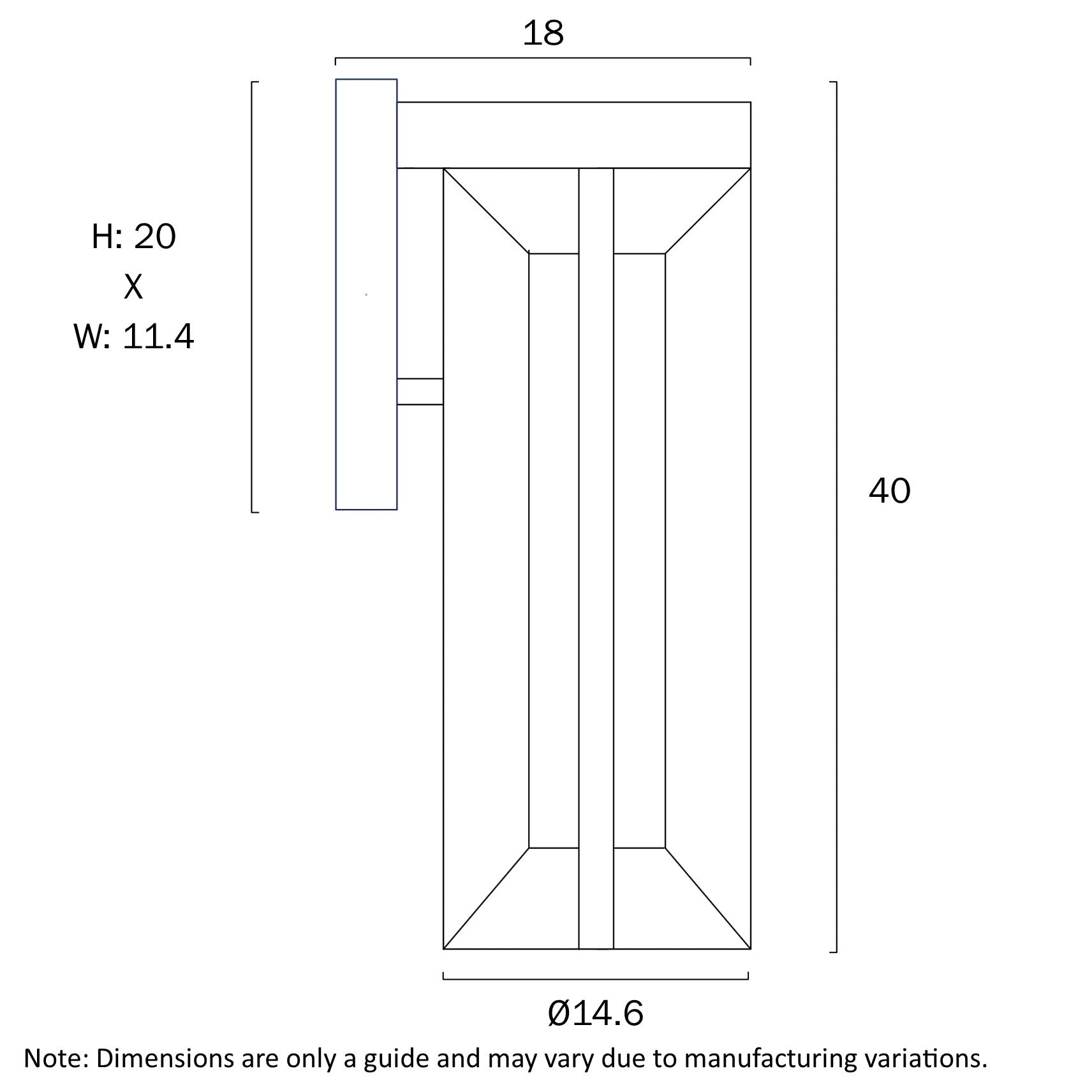 Brixon 400mm Exterior Wall Light 18W 3000K Black - BRIXON EX40-BK