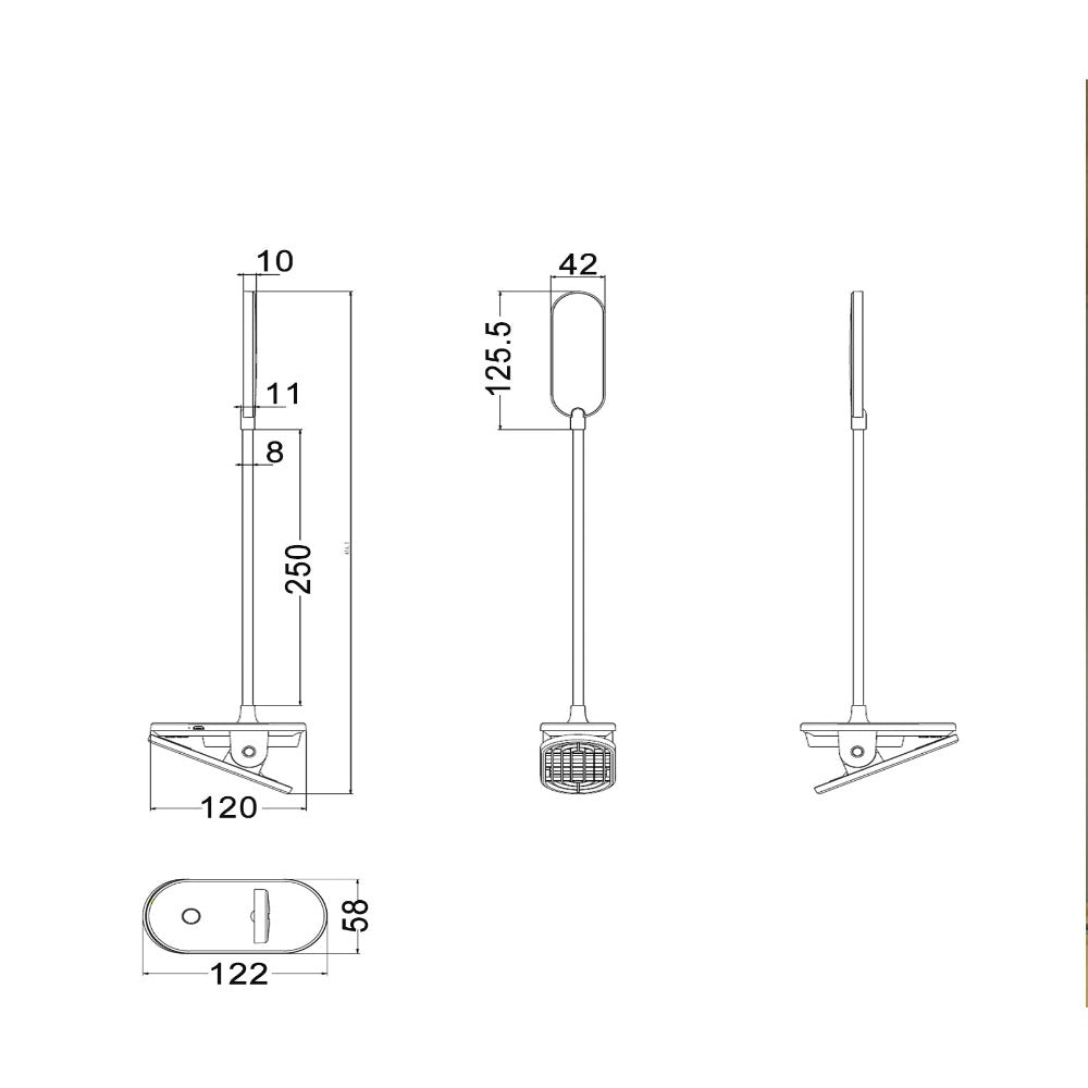 Buy Clamp Lamps Australia BUDDY LED Rechargeable Clip Lamp White 6500K - BUDDY