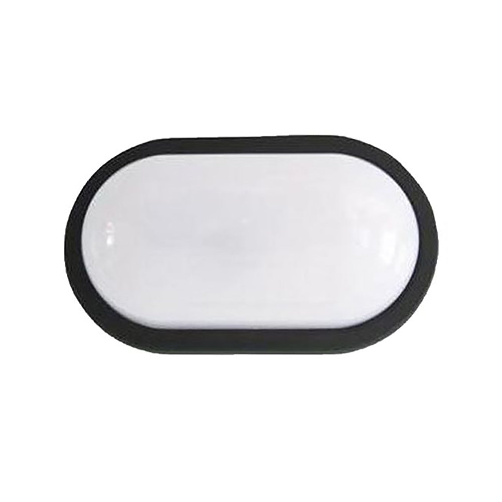 LED Bulkhead Light Oval 12W Black 3000K IP65 - BULK11