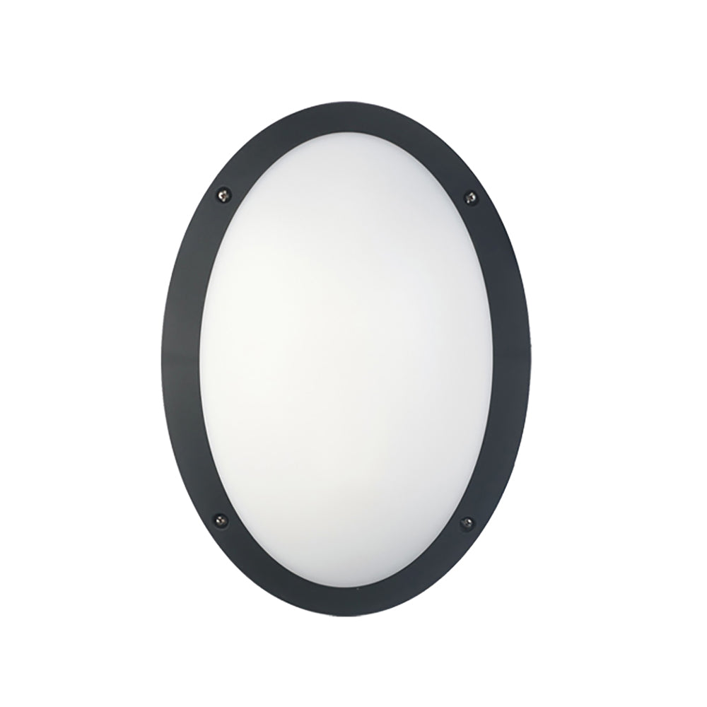 Buy LED Bunker Lights Australia LED Bulkhead Light Oval 12W Black IP66 - BULK3