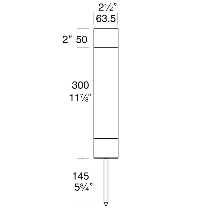 Bollard Aluminium Light Black - BOL300/BK