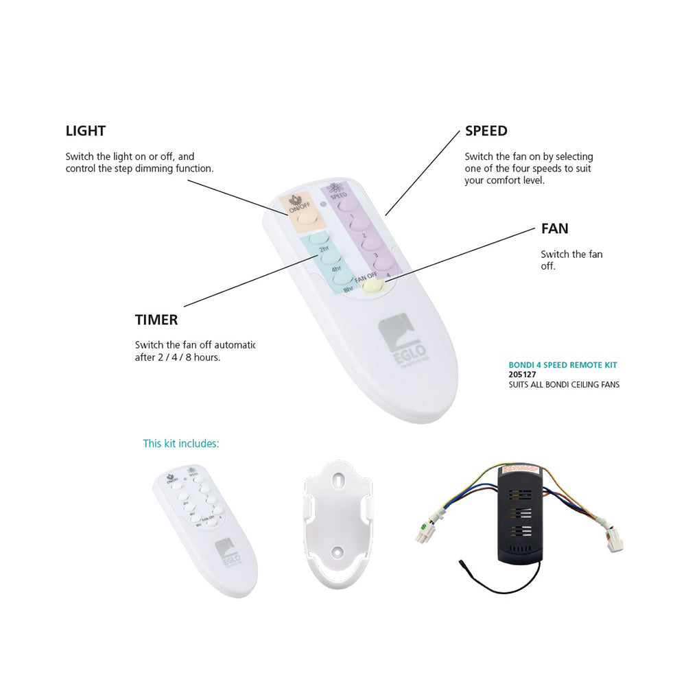 Buy Fan Accessories Australia Remote Control Kit For Bondi AC Fan - 205127