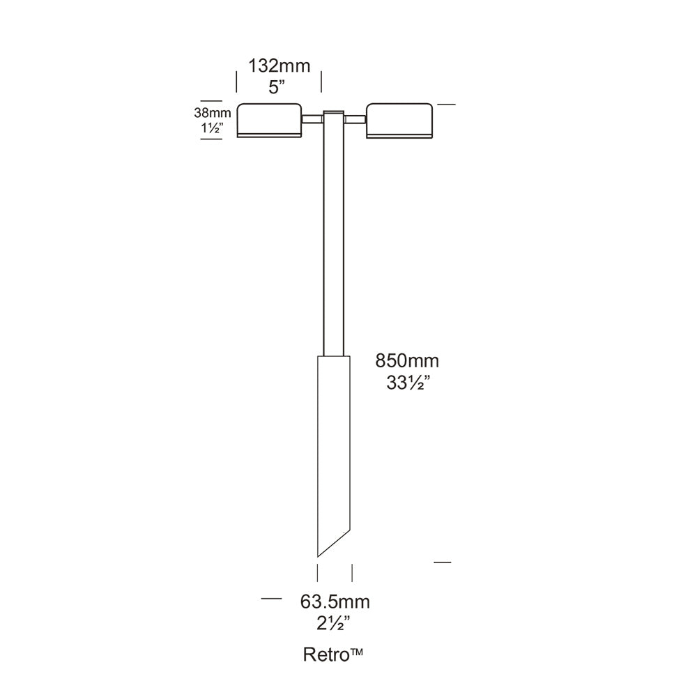 Border Lite Twin Retro Aluminium Light - 3 Colour Variants Available