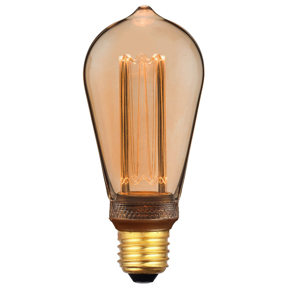 Buy Incandescent Filament Globes Australia Retro ST64 Incandescent Filament Globe ES 240V 3.5W Gold Glass 1800K - 2080082758