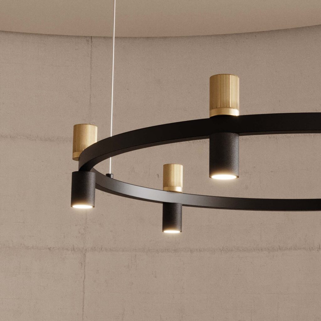Tura LED 12 Light Pendant 3W 2700K Aged Gold or Matte Black