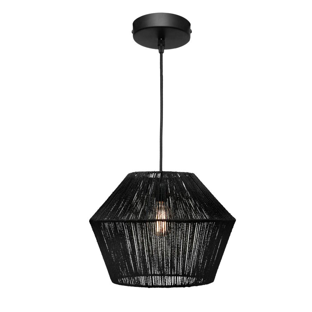 Cassie Pendant Light W300mm Black Metal - CASS1PSMBLK