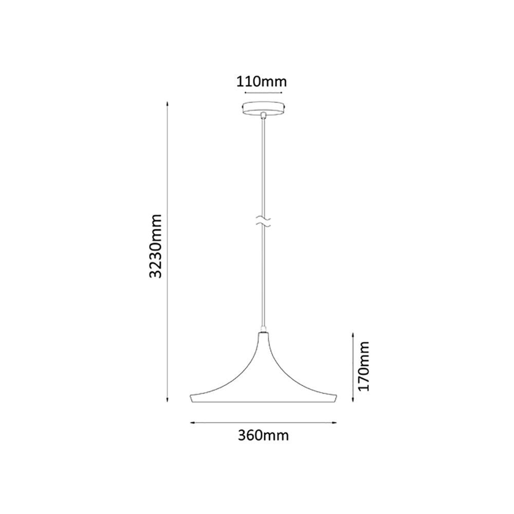 Buy Pendant Lights Australia Caviar 1 Light Pendant Black With Maxican Hat Shape Shade - CAVIAR4