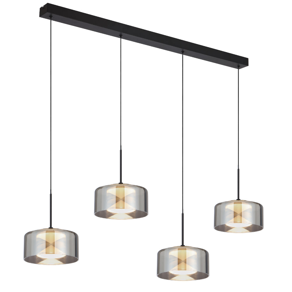 Cedro 4 Light LED Pendant 30W TRI Colour Black - CEDRO PE4-BK