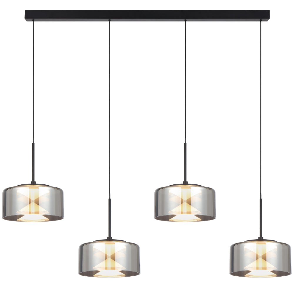Cedro 4 Light LED Pendant 30W TRI Colour Black - CEDRO PE4-BK