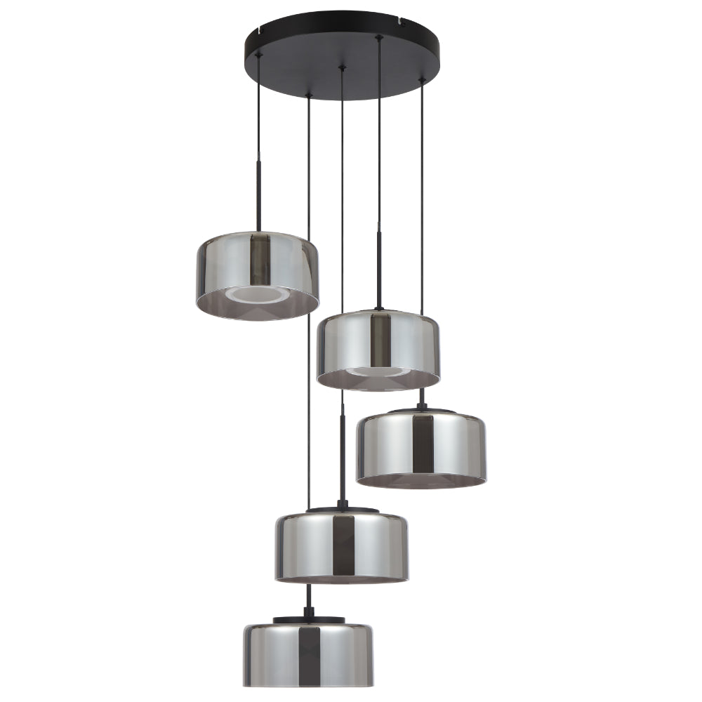 Cedro 5 Light LED Pendant 40W TRI Colour Black - CEDRO PE5-BK