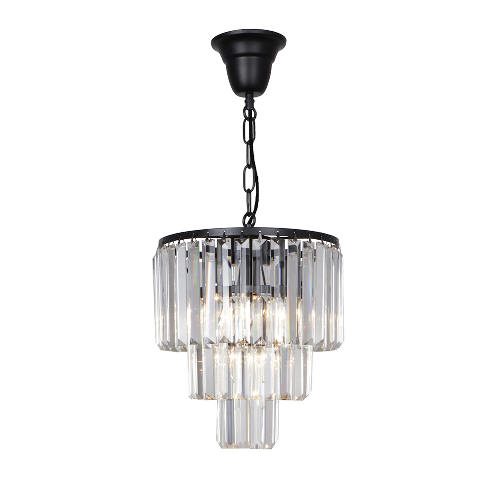 Buy Crystal Pendant Lights Australia Celestial Crystal Pendant 4 Lights Matt Black Aluminium - 1001092
