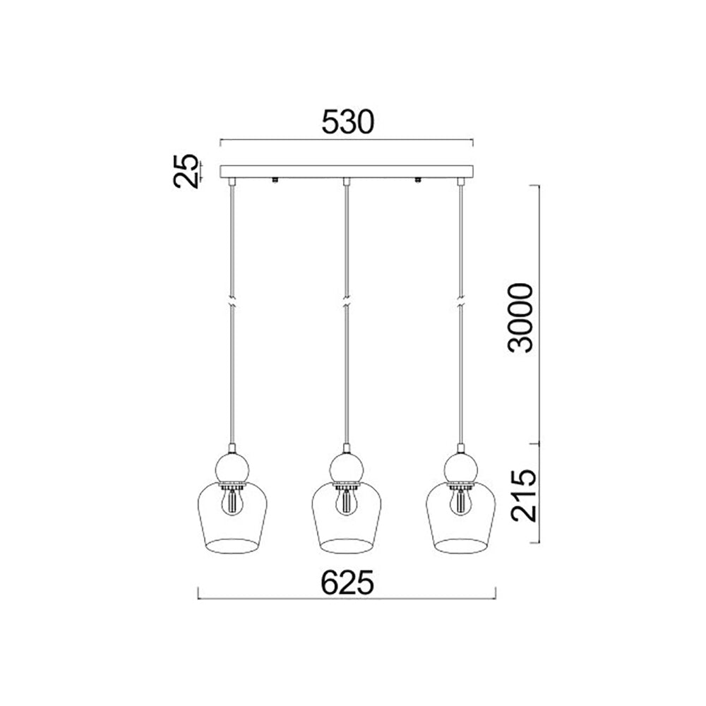 Buy Island Pendant Lights Australia Interior Bronze Amber Ellipse Glass Shape 3 Light Island Pendant - CHAMPAN1X3S