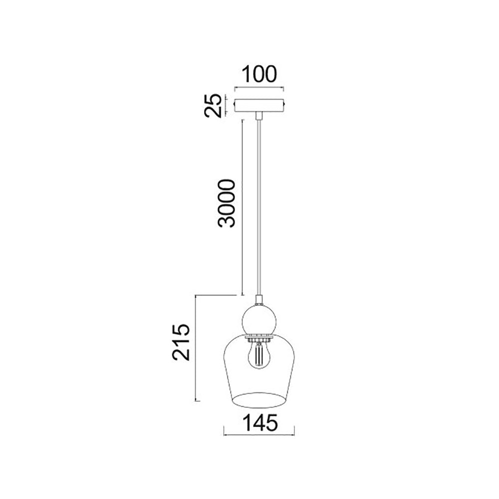 Buy Pendant Lights Australia Interior Bronze Amber Ellipse Glass Shape 1 Light Pendant - CHAMPAN1