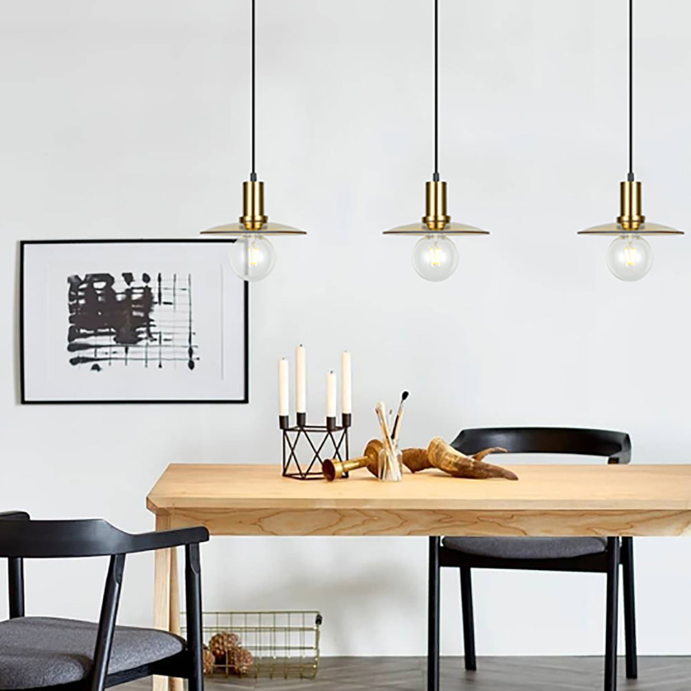 Buy Pendant Lights Australia Chapeau 1 Light Pendant Antique Brass With Amber Coolie Shape Shade 315mm - CHAPEAU4