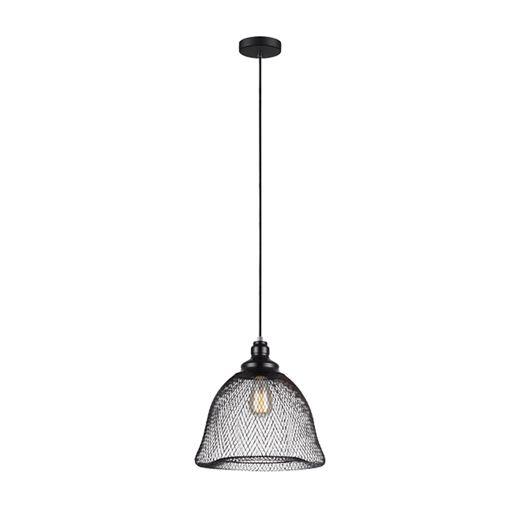 Buy Pendant Lights Australia Cheveux 1 Light Pendant Black Iron Mesh Bell Shape - CHEVEUX3