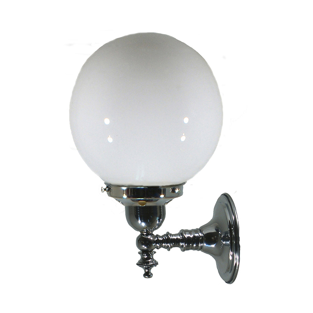 Buy Wall Sconce Australia Koscina Wall Light Chrome Aluminium With 6" Sphere Opal Gloss Glass - 3010105