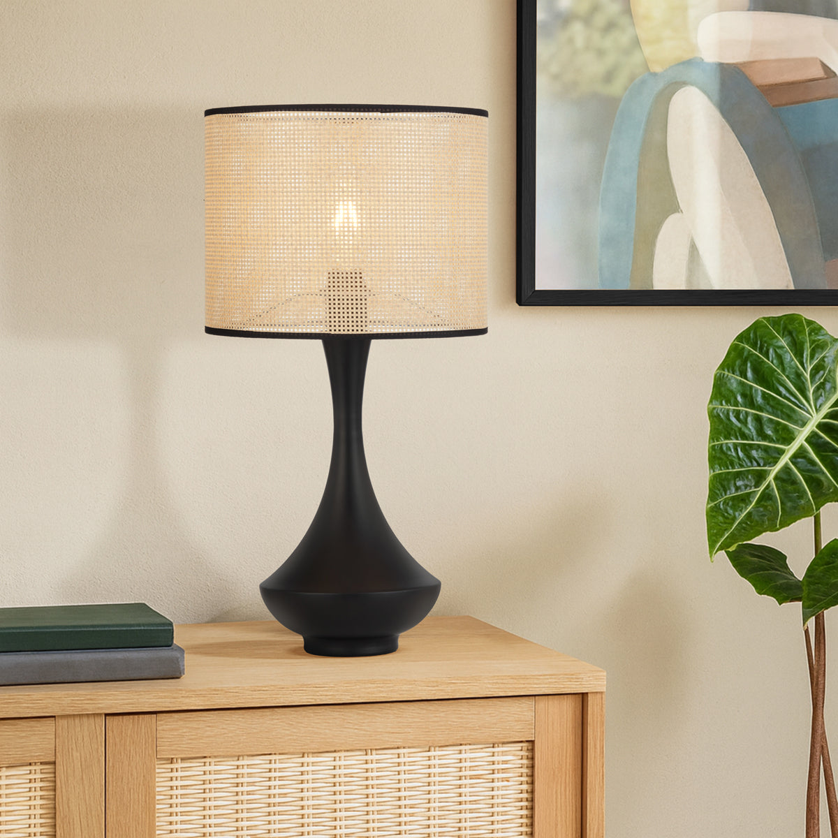 Claris Table Lamp Black & Natural - CLARIS TL-BK