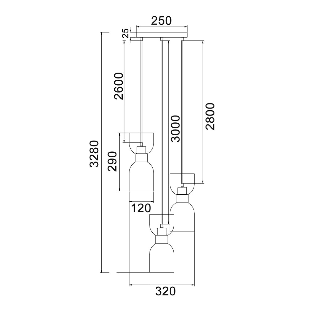 Buy Cluster Pendants Australia CLESSIDRA Ellipse Cluster Pendant 3 Lights Chrome Smokey - CLESSIDRA1X3R