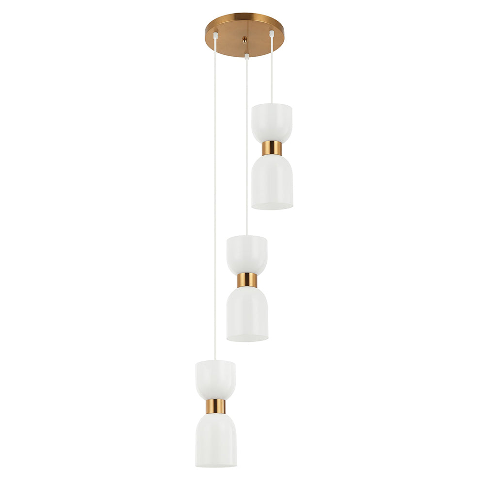 CLESSIDRA Ellipse Cluster Pendant 3 Lights Brass Opal - CLESSIDRA2X3R