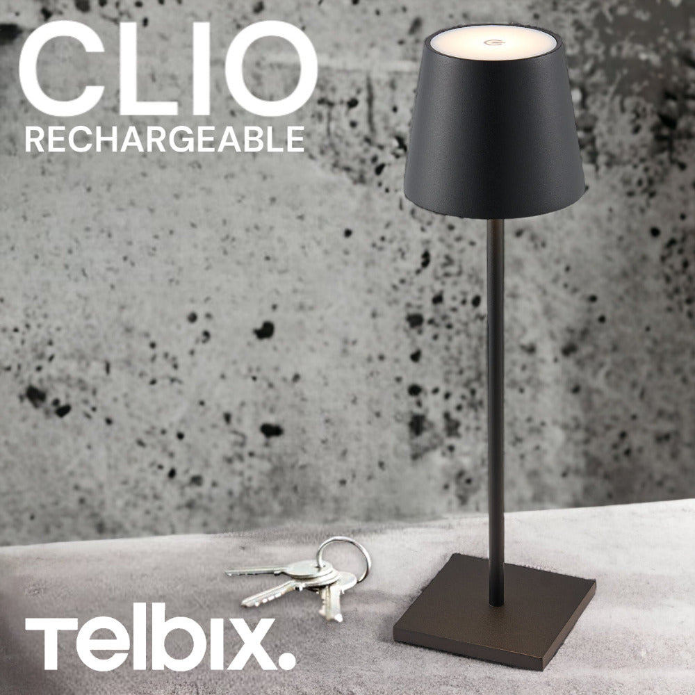 Buy Table Lamps Australia Clio Rechargeable Table Lamp Black 3000K - CLIO TL-BK