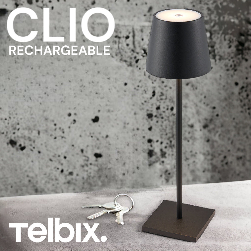 Clio Rechargeable Table Lamp Black 3000K - CLIO TL-BK