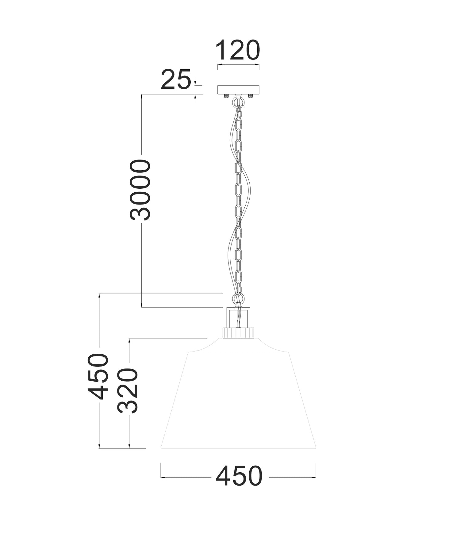 Cloche Bell Shape Pendant Light Black & Grey - CLOCHE1