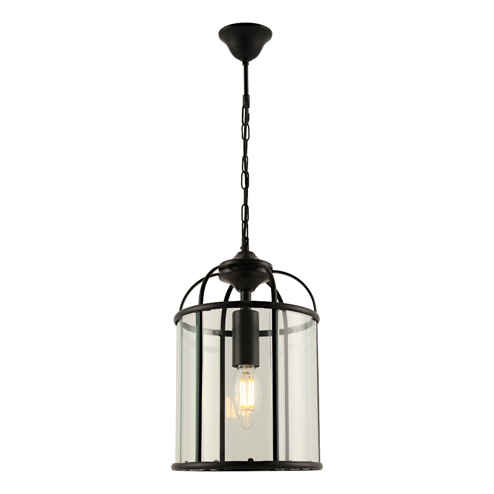Clovelly 1 Light Pendant Light Black - CLOV1PBLK