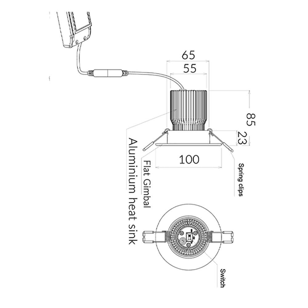 Buy Recessed Downlights Australia Comet Centre Tilt Recessed LED Downlight Dimmable White 10W TRI - COMET04