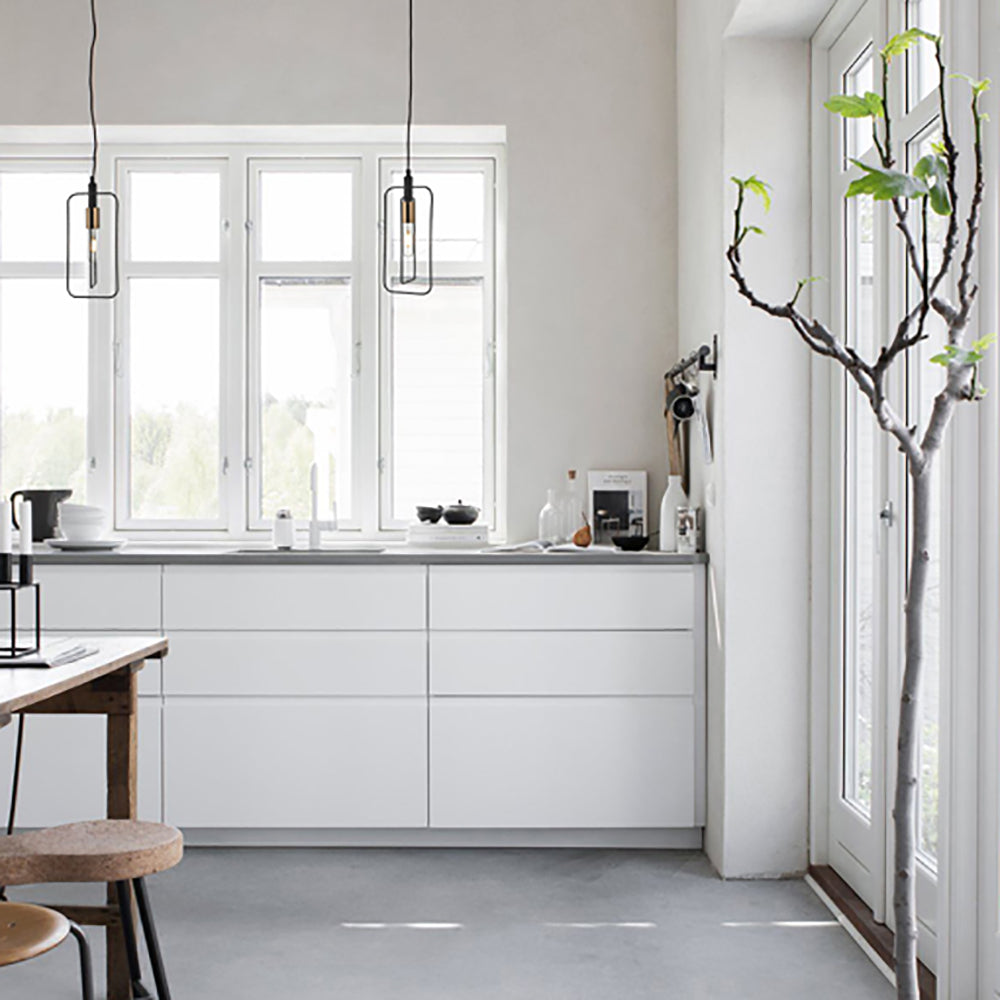 Buy Pendant Lights Australia Contour 1 Light Pendant Black Wire Rectangular Shape - CONTOUR2