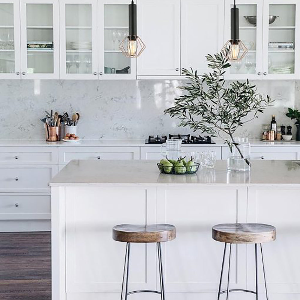 Buy Mini Pendants Australia Interior Diamond Cage 1 Light Pendant Matt Black / Copper - CORAZON1