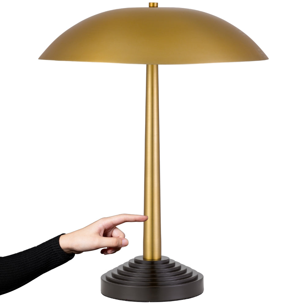 Corvus Table Lamp Antique Brass & Dark Coffee - CORVUS TL-AB