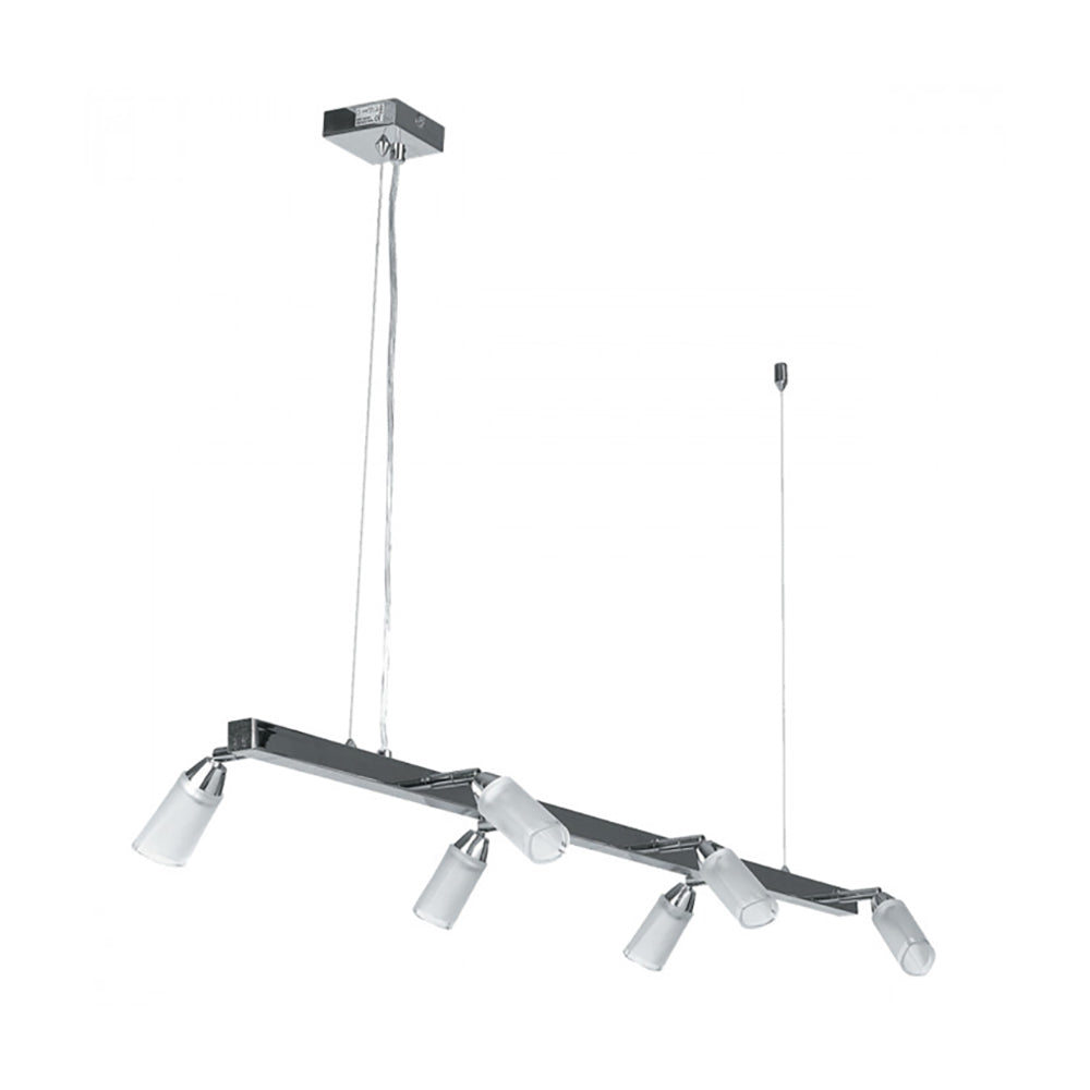 Buy Pendant Lights Australia Vela Pendant 6 Lights Chrome / White Glass - CP110-CH