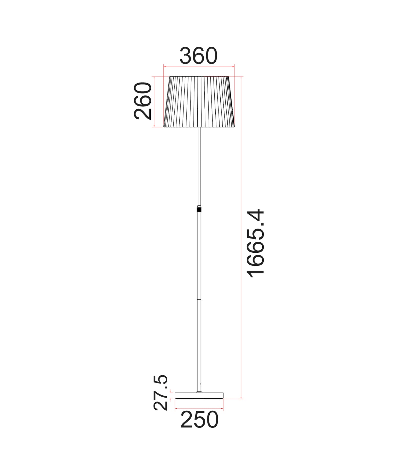 Crecer Height Adjustable Floor Lamp White & Chrome - CRECER-F3