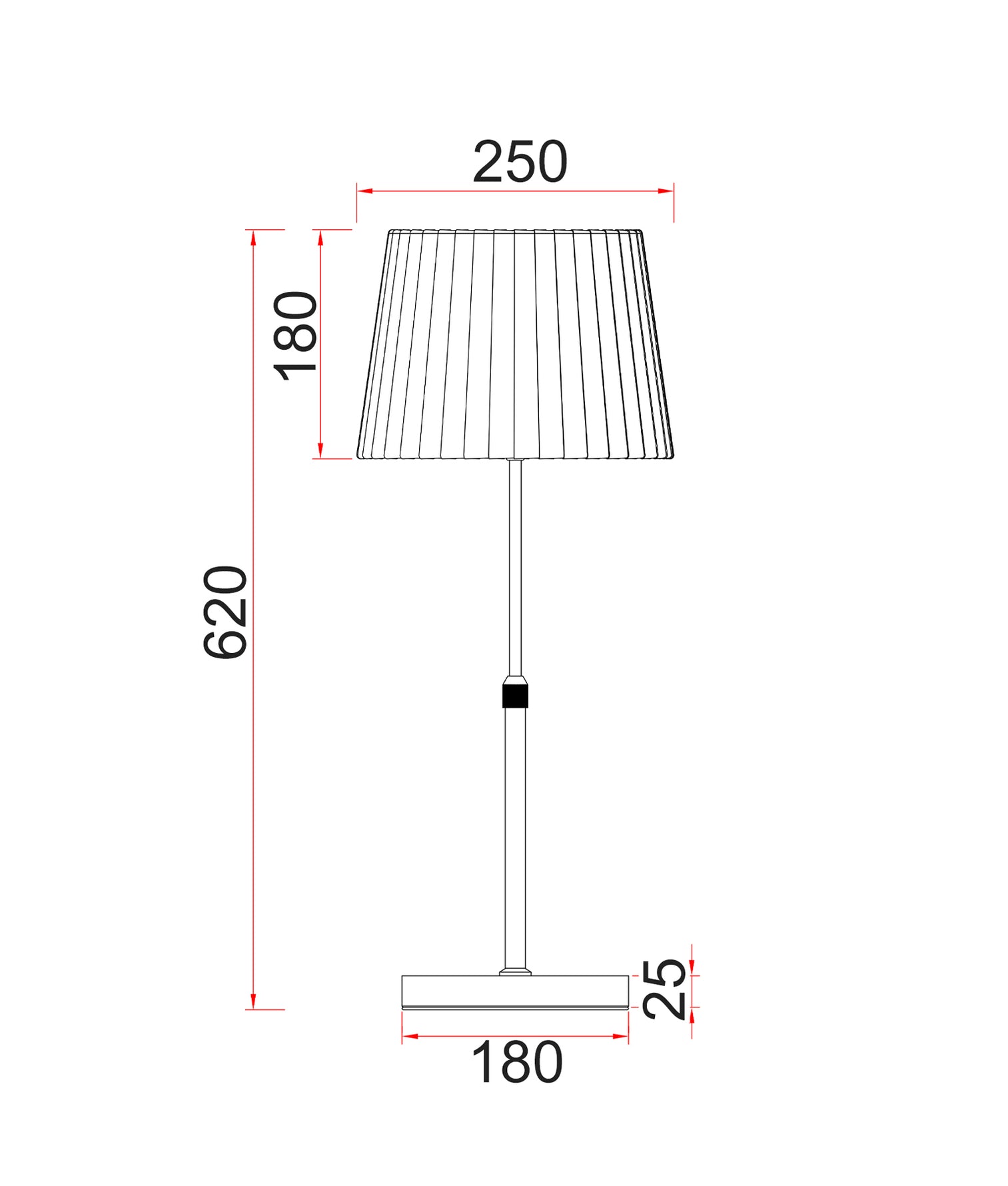Crecer Height Adjustable Table Lamp White & Chrome - CRECER-T3
