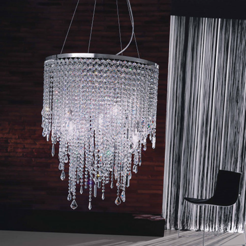 Buy Crystal Pendant Lights Australia Crystal Pendant 9 Lights Chrome Metal - CRI-CASA-9P