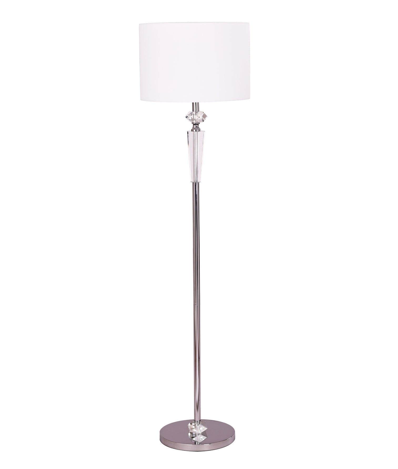 Cristallo Floor Lamp Crystal Base With White Shade - CRISTALLO-F1