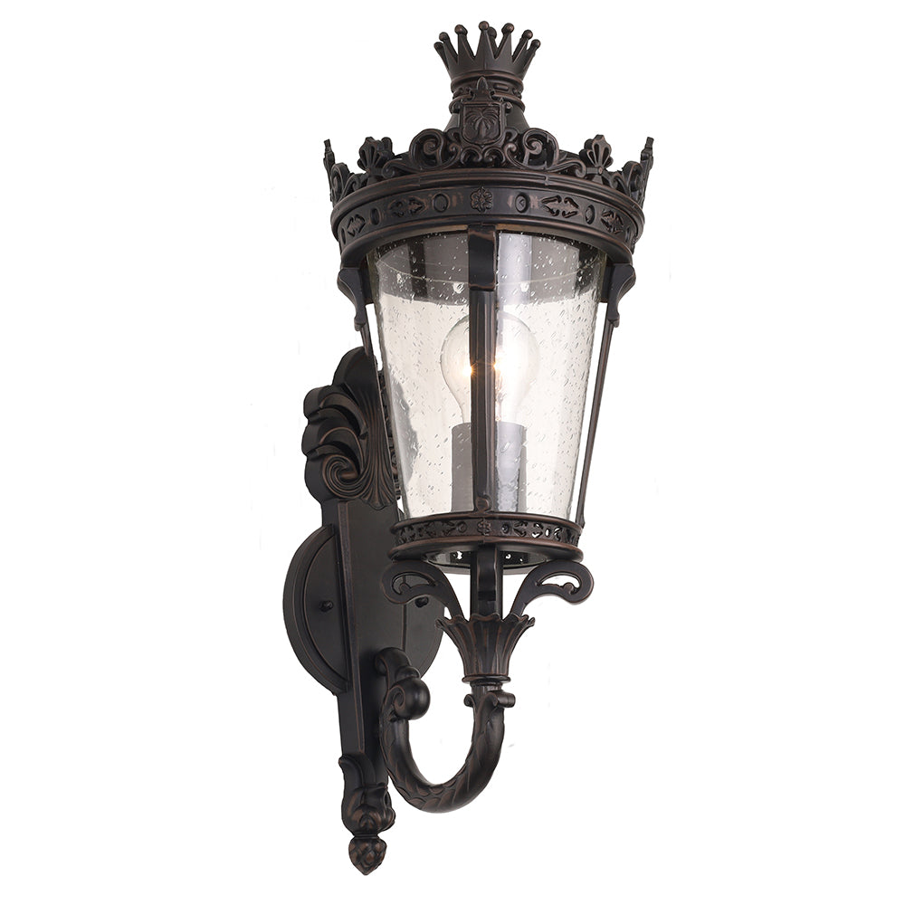 Buy Exterior Wall Lights Australia Crown Exterior Wall Light Large Antique Bronze Aluminium - 1000830